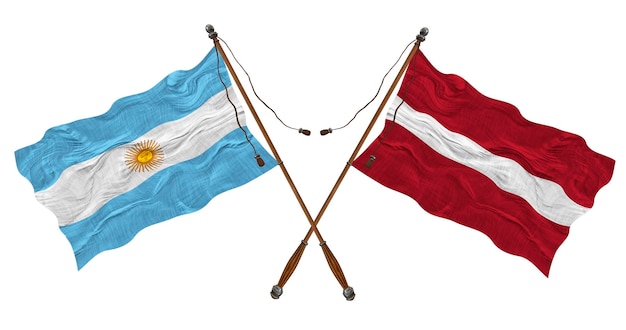 National Flag of Latvia and Argentina Background for designers