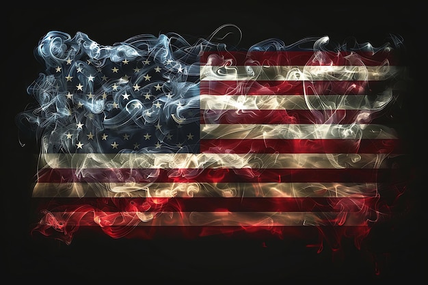 Photo national flag of liberia made from colored smoke isolated on black background