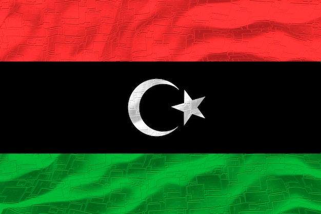 National flag of Libya Background with flag of Libya