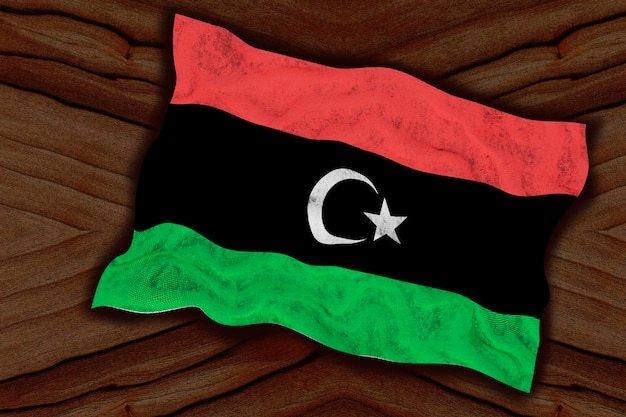 National flag of Libya Background with flag of Libya