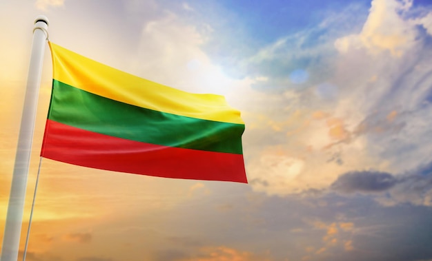 A National flag of lithuania, isolated 3d waving flag,