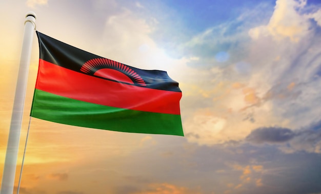 A National flag of malawi, isolated 3d waving flag,