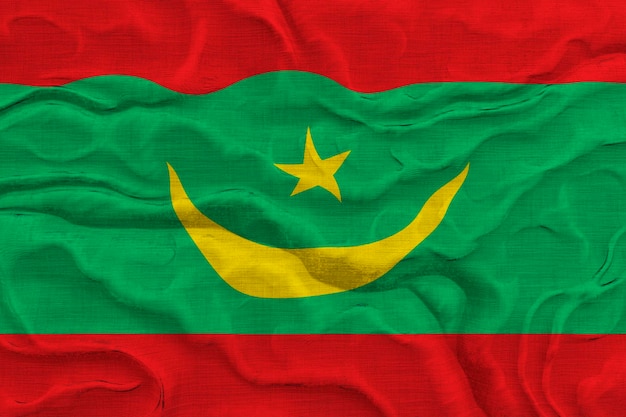 National flag of Mauritania Background with flag of Mauritania