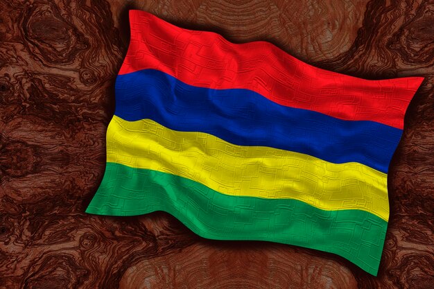 National flag of Mauritius Background with flag of Mauritius