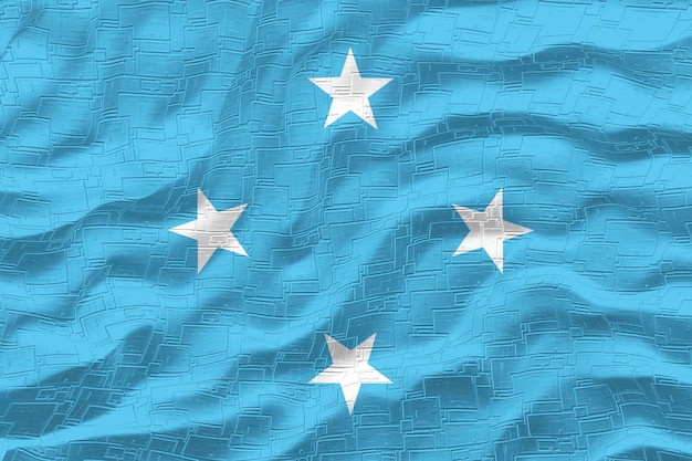 National flag of Micronesia Background with flag of Micronesia