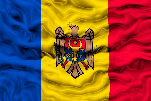 Photo national flag of moldova background with flag of moldova