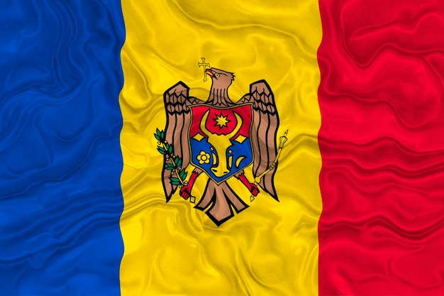 Photo national flag of moldova background with flag of moldova