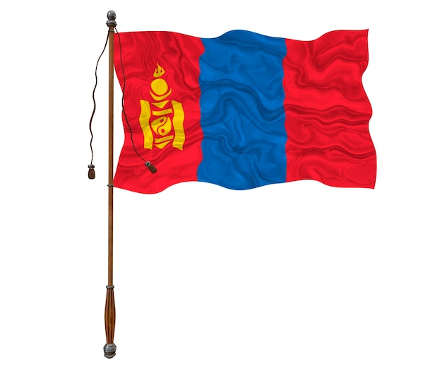 National flag of Mongolia Background with flag of Mongolia