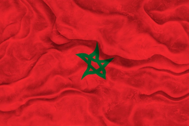 National flag of Morocco Background with flag of Morocco