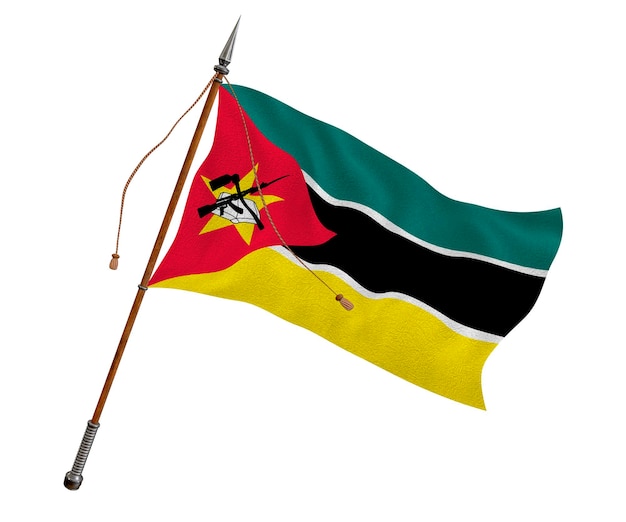 National flag of Mozambique Background with flag of Mozambique