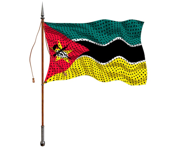 National flag of Mozambique Background with flag of Mozambique