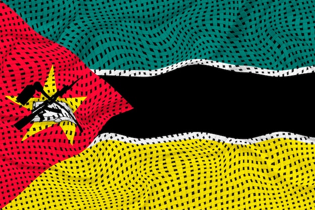 National flag of Mozambique Background with flag of Mozambique