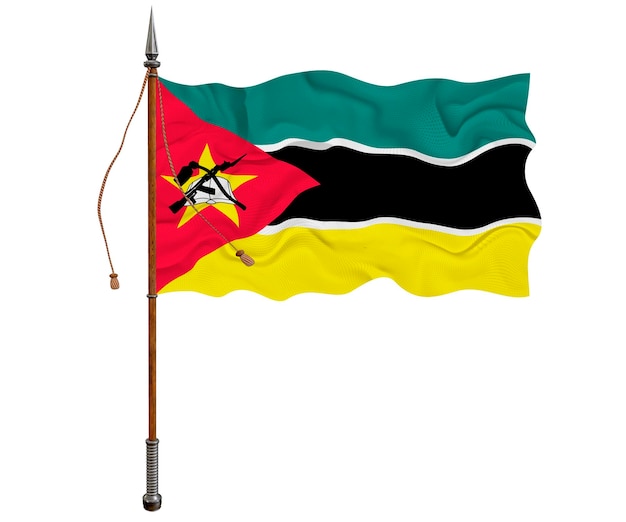 National flag of Mozambique Background with flag of Mozambique