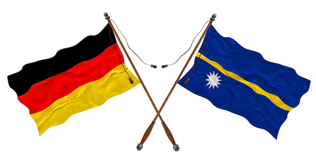 National flag of Nauru and Germany Background for designers