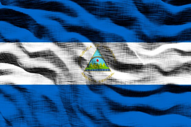 National flag of Nicaragua Background with flag of Nicaragua