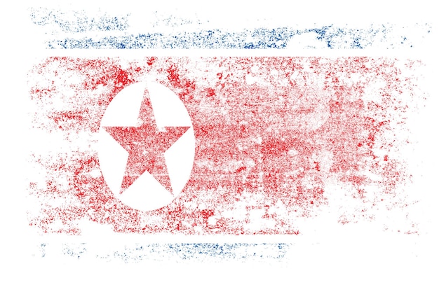 National flag of north korea with texture. template for design