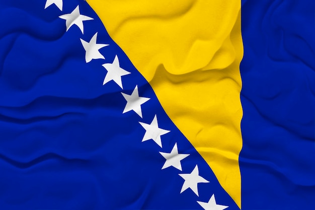 Photo national flag ofbosnia and herzegovina background with flag of bosnia and herzegovina