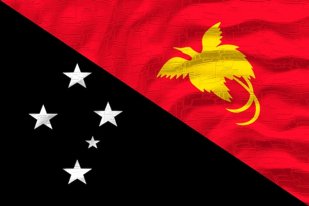 National flag of Papua New Guinea Background with flag of Papua New Guinea