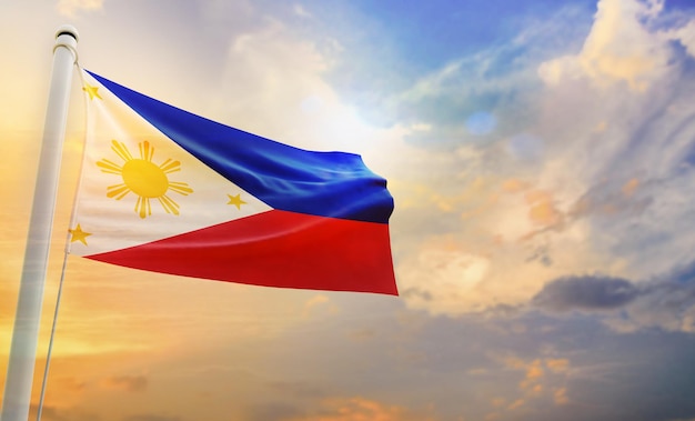 A National flag of philippines, isolated 3d waving flag,