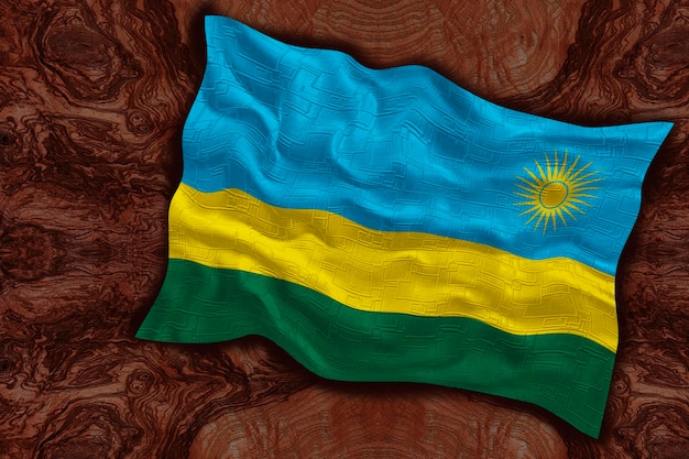 National flag of Rwanda Background with flag of Rwanda