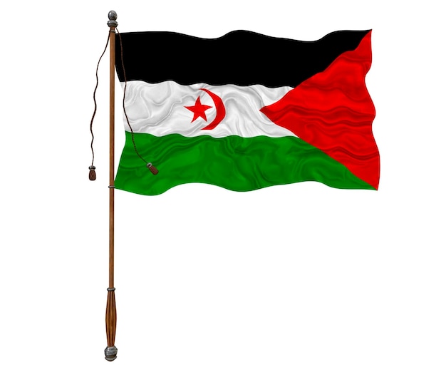 National flag of Sahrawi Arab Democratic Republic Background with flag of Sahrawi Arab Democratic Republic