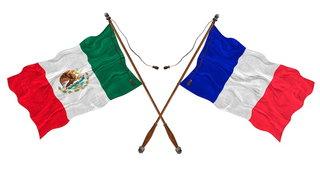 National flag of Saint Martin and Mexico Background for designers