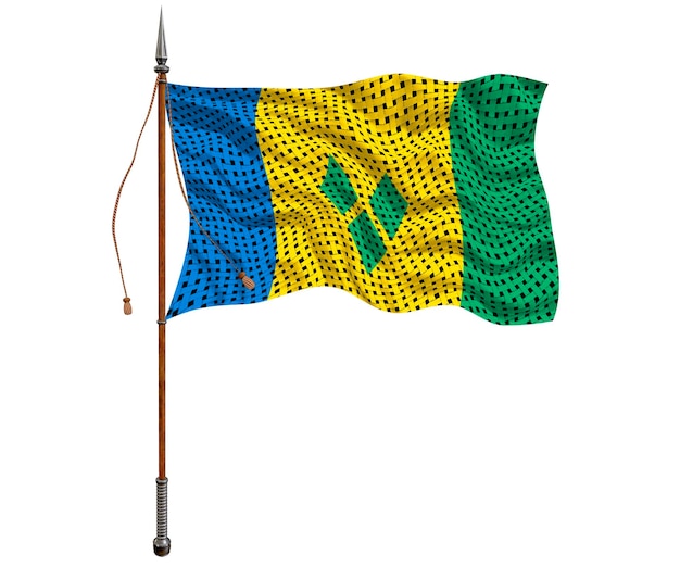 National flag of Saint Vincent Background with flag of Saint Vincent