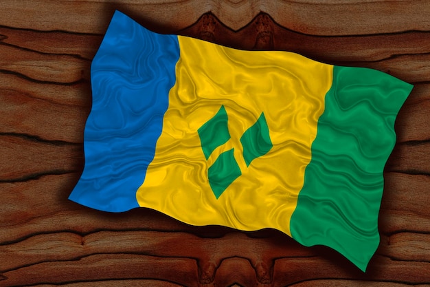 National flag of Saint Vincent Background with flag of Saint Vincent