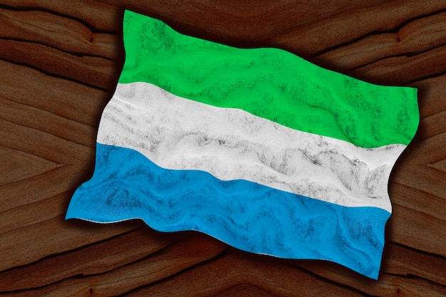 National flag of Sierra Leone Background with flag of Sierra Leone