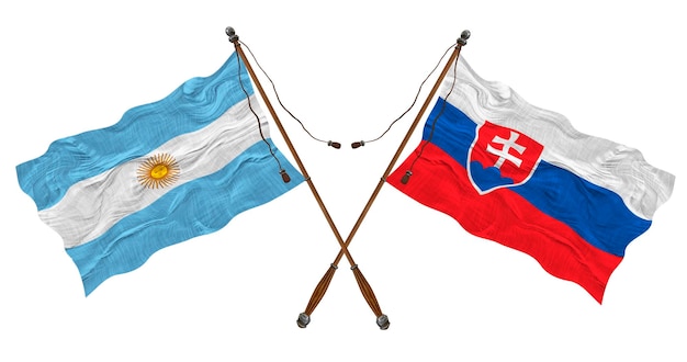 National flag of Slovakia and Argentina Background for designers