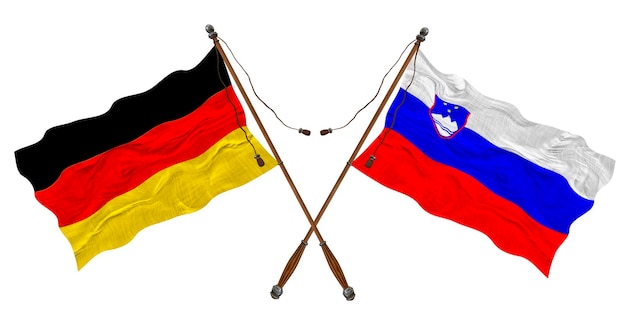 National flag of Slovenia and Germany Background for designers