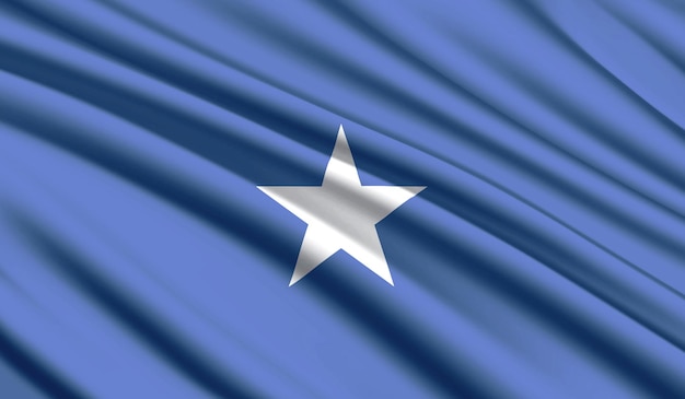 National flag of Somalia Realistic silk country national colours with emblem