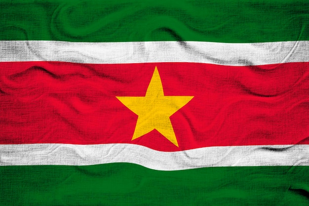 Photo national flag of suriname background with flag of suriname