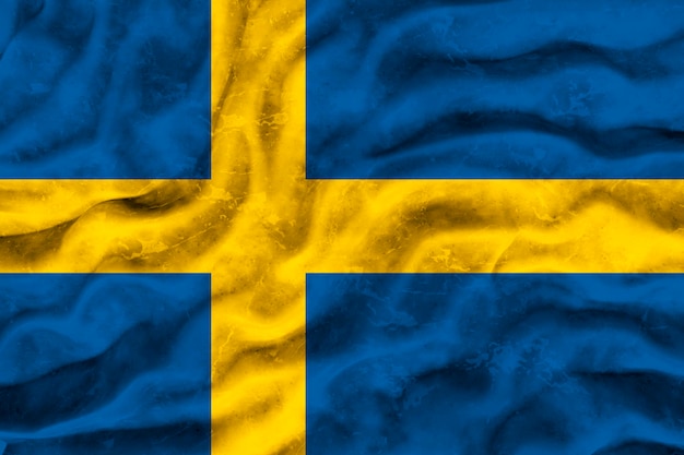 National Flag of Sweden Background with flag of Sweden