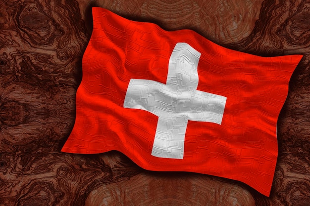 National flag of Switzerland Background with flag Flag Switzerland