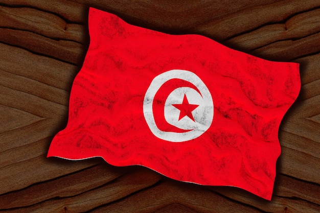 National flag of Tunisia Background with flag of Tunisia