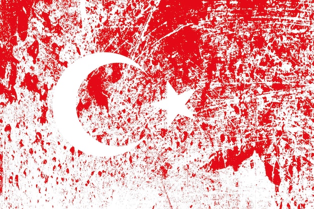 National flag of turkey with texture. template for design