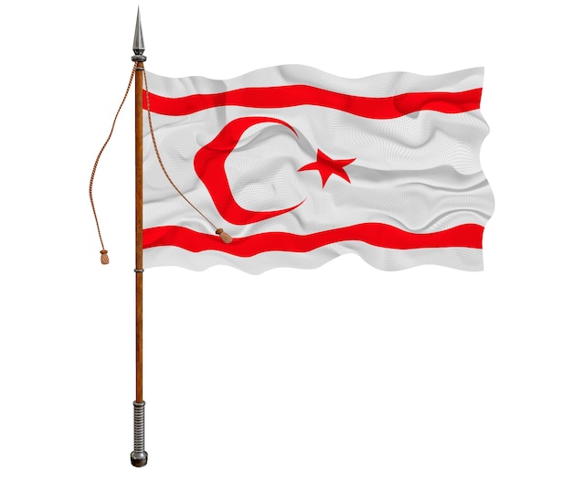 National flag of Turkish Republic of Northern Cyprus Background with flag of Turkish Republic of Northern Cyprus