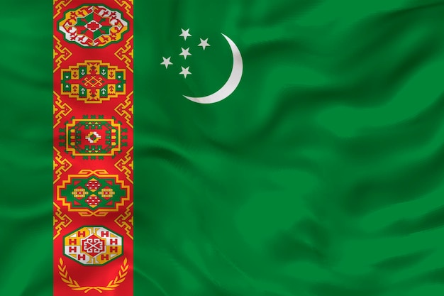 National flag of Turkmenistan Background with flag of Turkmenistan