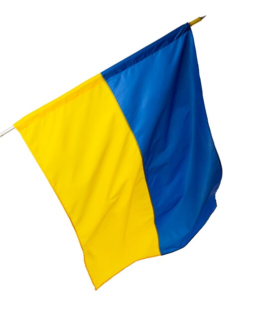 National flag of Ukraine isolated on white