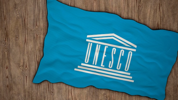 National Flag of UNESCO Background with flag of UNESCO