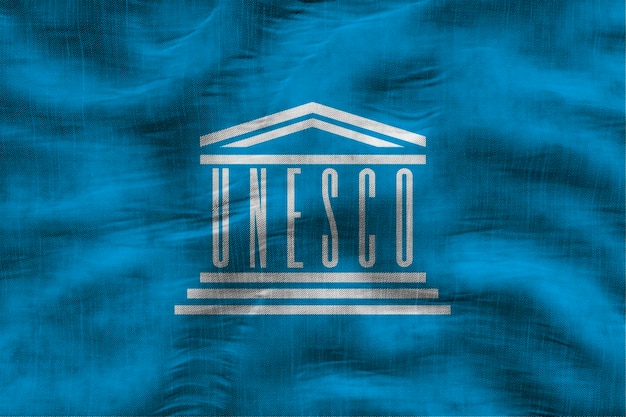 National Flag of UNESCO Background with flag of UNESCO