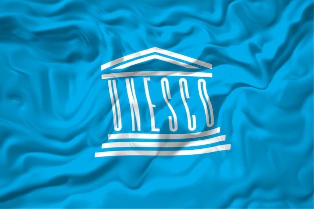 National Flag of UNESCO Background with flag of UNESCO