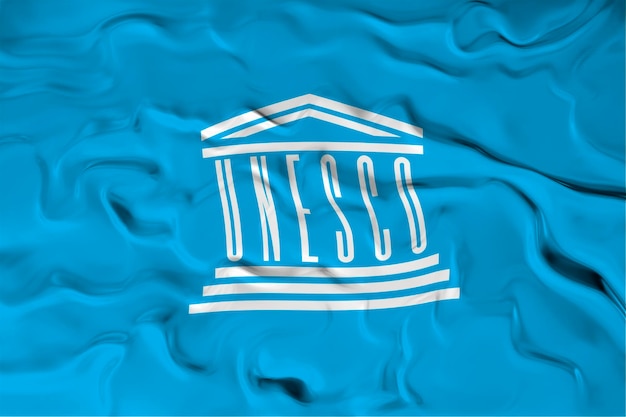 National Flag of UNESCO Background with flag of UNESCO