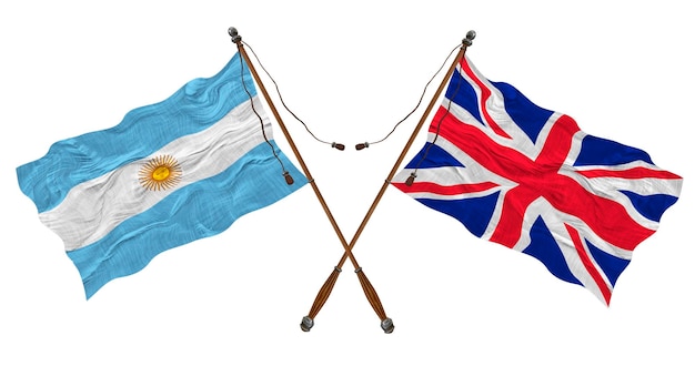 National flag of United Kingdom and Argentina Background for designers