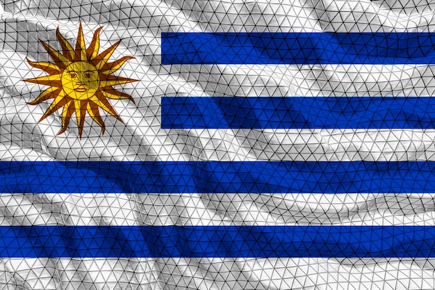 National flag of Uruguay Background with flag of Uruguay