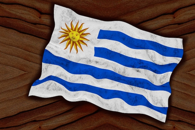 National flag of Uruguay Background with flag of Uruguay