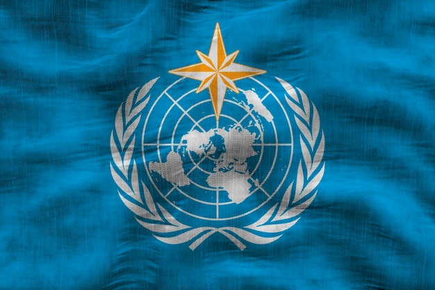 National Flag of World Meteorological Organization Background with flag of World Meteorological Organization