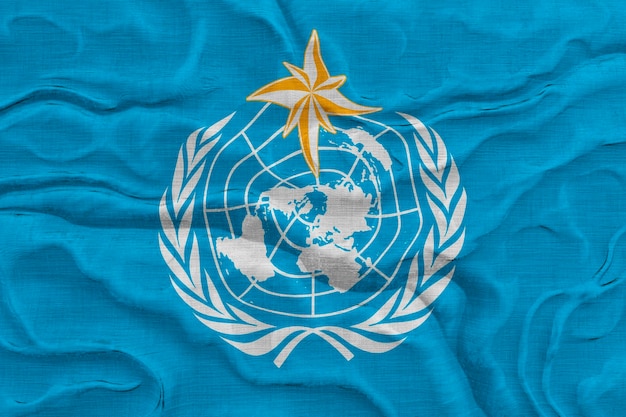 National Flag of World Meteorological Organization Background with flag of World Meteorological Organization