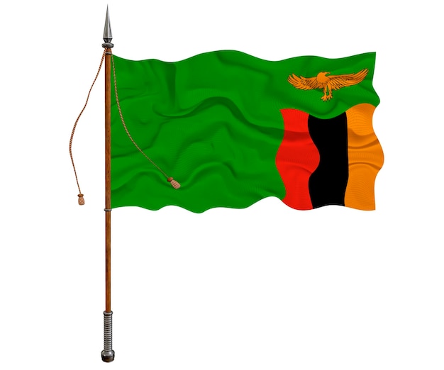 National flag of Zambia Background with flag of Zambia